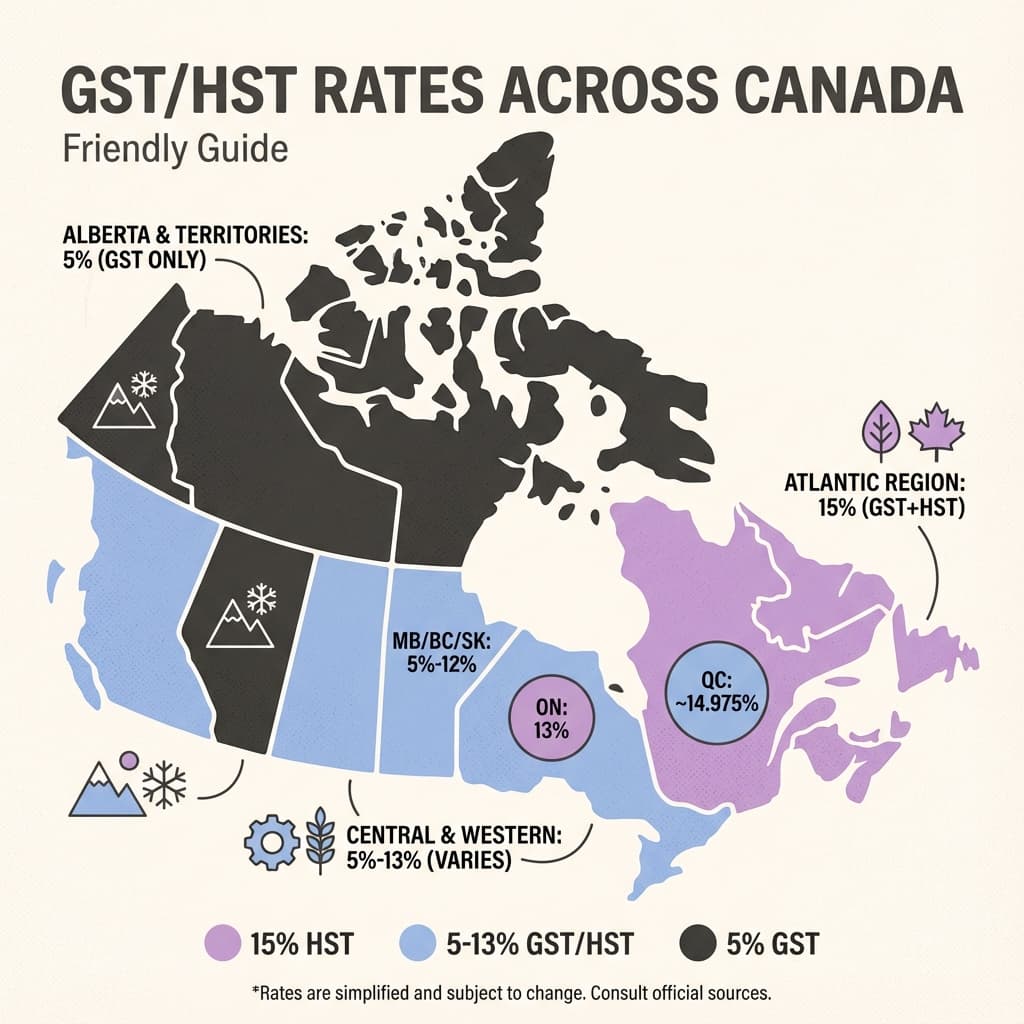 GST/HST Rates in Canada and Provincial Sales Tax Rates